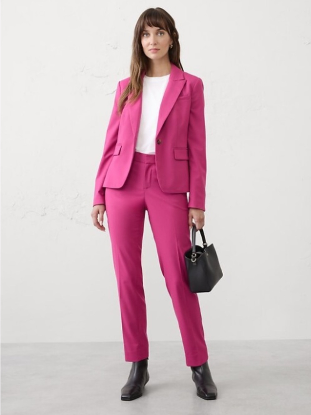 Banana Republic Women's Ryan Hot Pink Dress Pants Size 12 Summer Wool